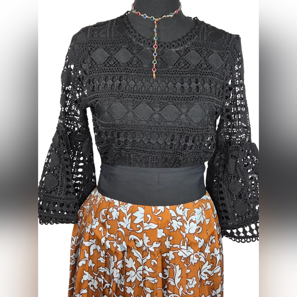 Tory Burch Silk Pleated Wrap Skirt NWT $498 Size 8 - Picture 11 of 11